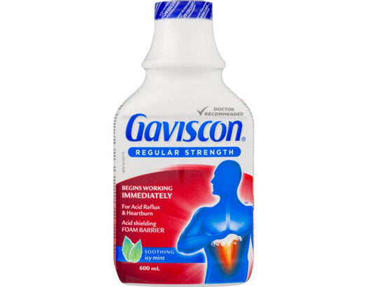 Gaviscon Regular Strength Soothing Liquid Icy Mint, 600 mL