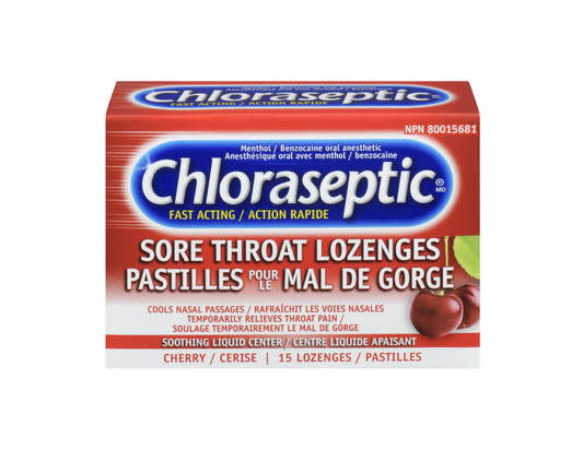Chloraseptic - Fast Acting Sore Throat Lozenges - Cherry - 15 Lozenges - current product packaging
