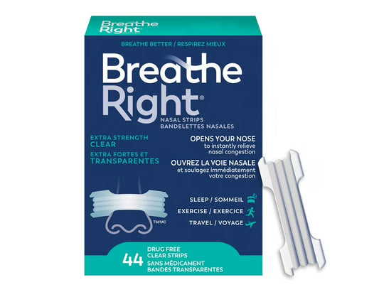 Breathe Right Nasal Strips Extra Strength Clear- 44 Count