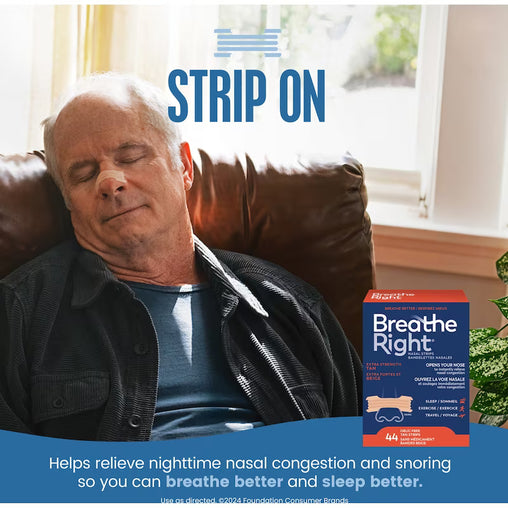 Breathe Right Nasal Strips Extra Strength Tan - 44 Count