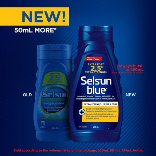 Selsun Blue 2.5% Extra Strength Anti-Dandruff Shampoo – 250 mL