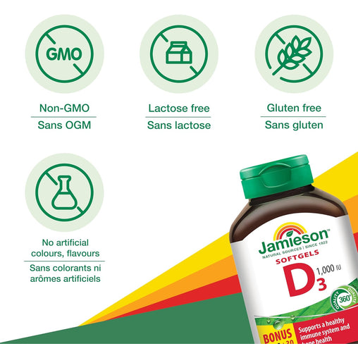Jamieson D3 1000IU - 180 Soft Gels