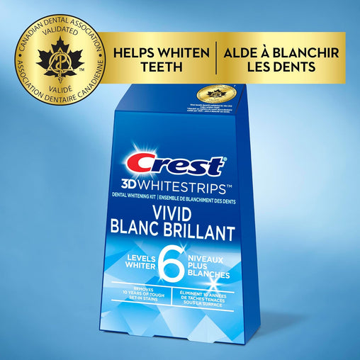 Crest 3D White Classic Vivid Whitening Strips, 10 Treatments (20 Strips)