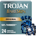 Trojan BareSkin Original Thin Lubricated Latex Condoms - 24 Pack