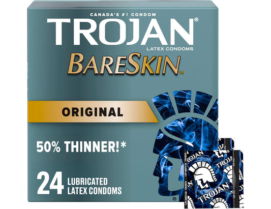 Trojan BareSkin Original Thin Lubricated Latex Condoms - 24 Pack