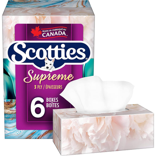 Scotties Supreme 3-Ply Facial Tissues – 6 Boxes (81 Tissues In Each)