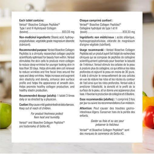 Webber Naturals Collagen30 Anti-Wrinkle Bioactive Collagen Peptides Tablets - 180 Count