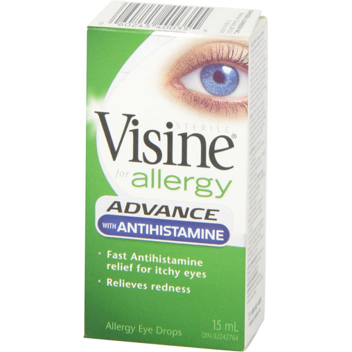 Visine Advance with Antihistamine Allergy Eye Drops, 15 mL
