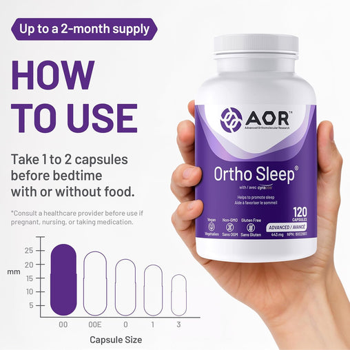AOR Ortho Sleep 443 mg – 120 Capsules (2-Pack, Total: 240 Capsules)