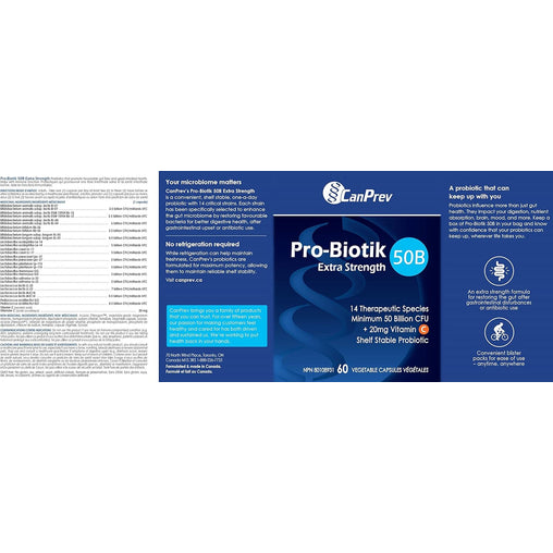 CanPrev Pro-Biotik 50B Extra Strength - 60 Capsules