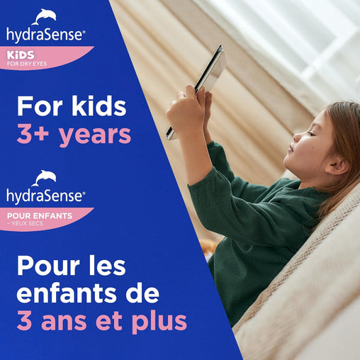 HydraSense Kids Dry Eye Relief Lubricant Eye Drops, Preservative-Free, 20 Single-Use Vials