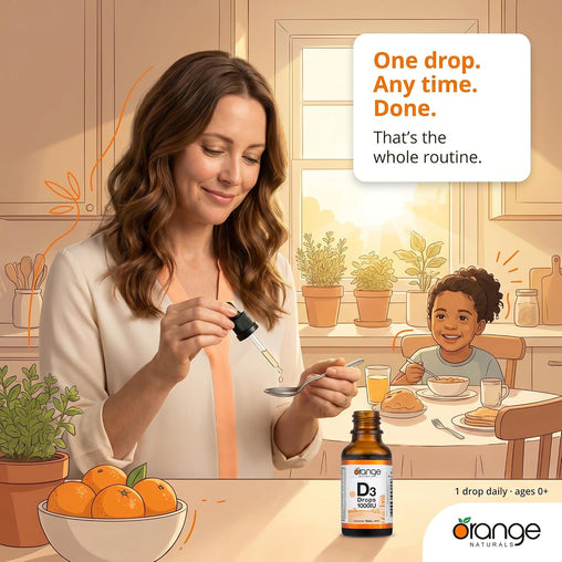 Orange Naturals Vitamin D3 Drops 1000IU  -  15ml