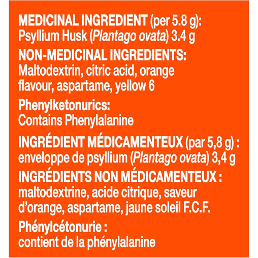 Metamucil Daily Fibre Supplement Powder, Sugar-Free Orange - 72 Servings