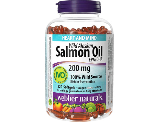 Webber Naturals Wild Alaskan Salmon Oil 200mg – 220 Softgels