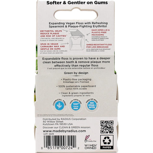 RADIUS Vanilla Mint Dental Floss 55 Yards