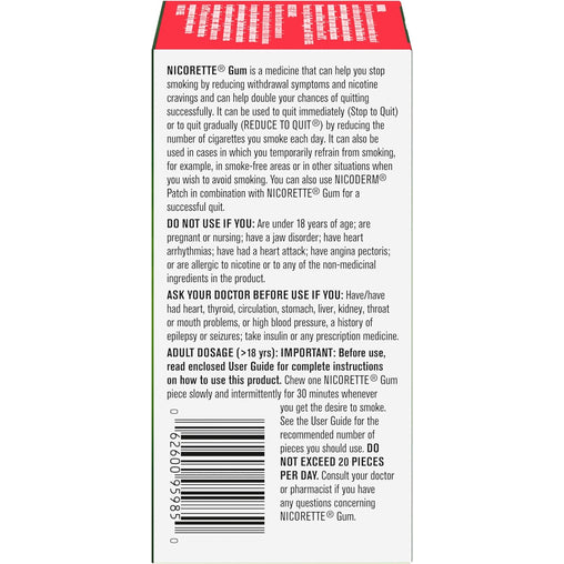 Nicorette Gum, Cinnamon, 4mg – 105 Pieces