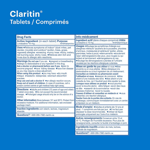 Claritin 10mg – 30 Tablets