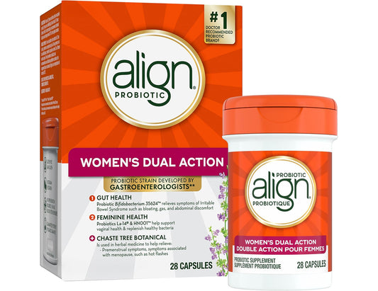 Align Probiotic, Women's Dual Action, Multi-Strain Probiotic. Occasional Abdominal Discomfort, Gas, Bloating, 28 Capsules