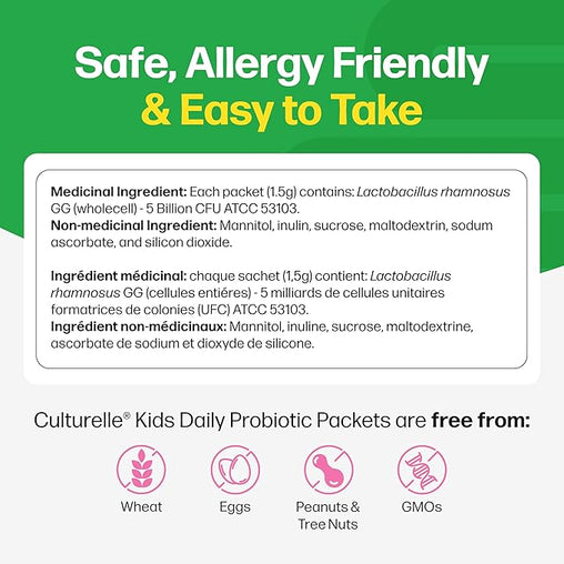 Culturelle Kids Daily Probiotic Packets for Immune & Digestive Support - 30 Count