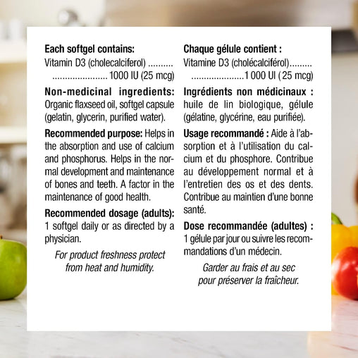Webber Naturals Vitamin D3 1000 IU - 240 Softgels