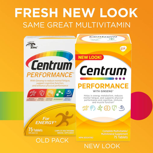 Centrum Performance Multivitamin & Multimineral with Ginseng – 75 Tablets