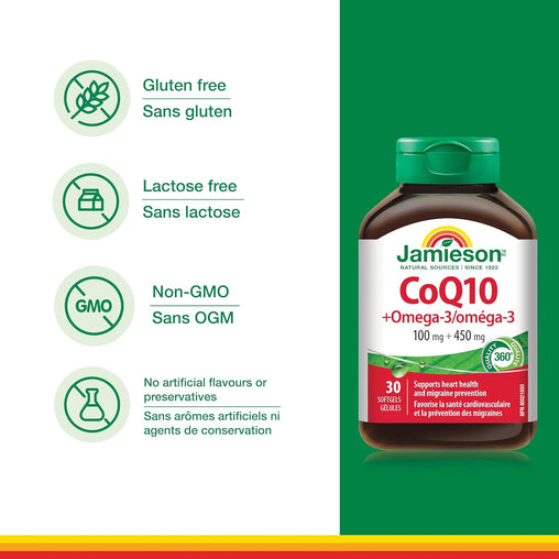 Jamieson CoQ10 + Omega3 - 30 Softgels