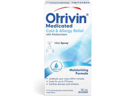 Otrivin Moisturizing Formula Nasal Decongestant Spray - 30 mL