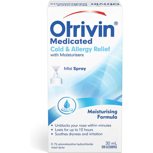 Otrivin Moisturizing Formula Nasal Decongestant Spray - 30 mL