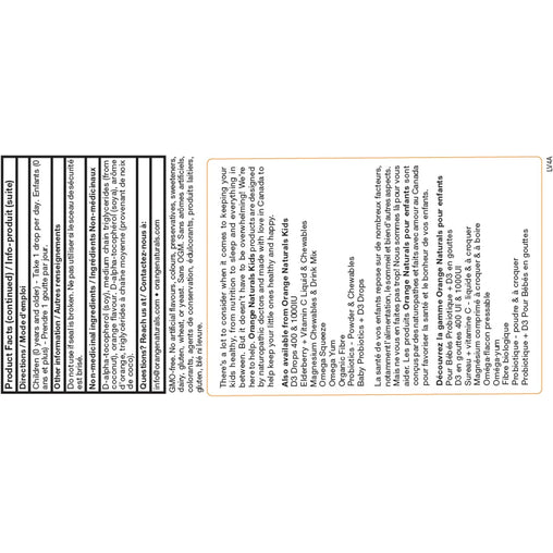 Orange Naturals - Kids Vitamin D3 Drops 400IU - 15ml