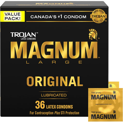 Trojan Magnum Original Large Size Lubricated Condoms – 36 Pack