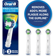 Oral-B Precision Clean Electric Toothbrush Replacement Brush Heads Refill, White - 3 Pack