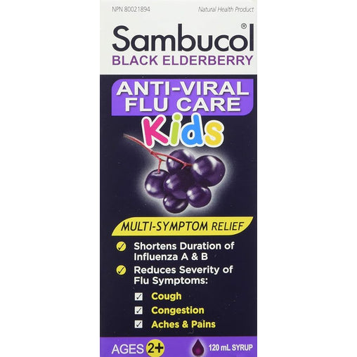 Sambucol Black Elderberry Kids Anti-Viral Flu Care, 120 mL