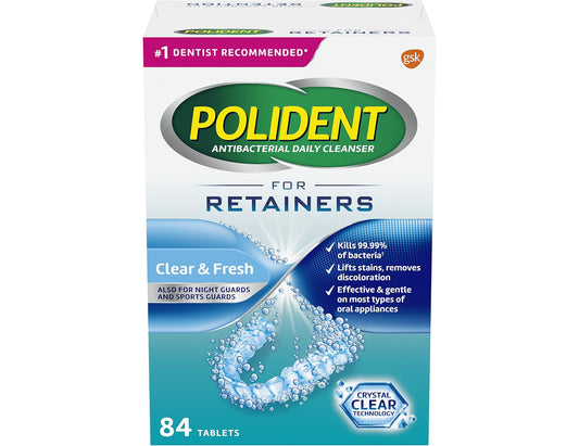 Polident Orthodontic Denture Cleanser, 84 Tablets