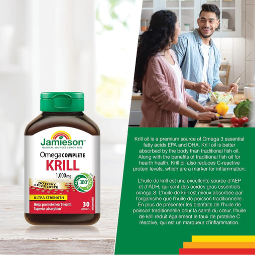 Jamieson Omega Complete Super Krill Ultra Strength 1000 mg, 30 Capsules