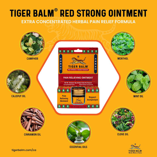 Tiger Balm Red Strong Extra Strength Pain Relieving Ointment – 18 g