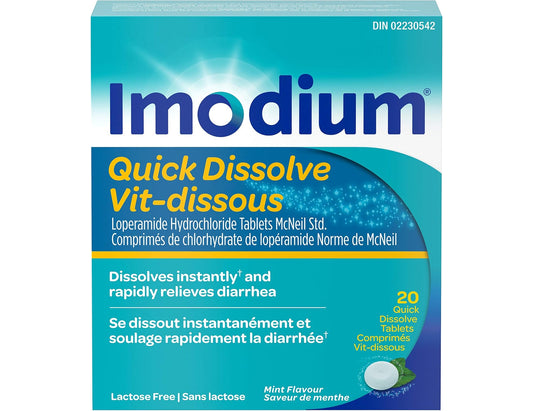 Imodium Quick Dissolve Mint, 2mg – 20 Tablets