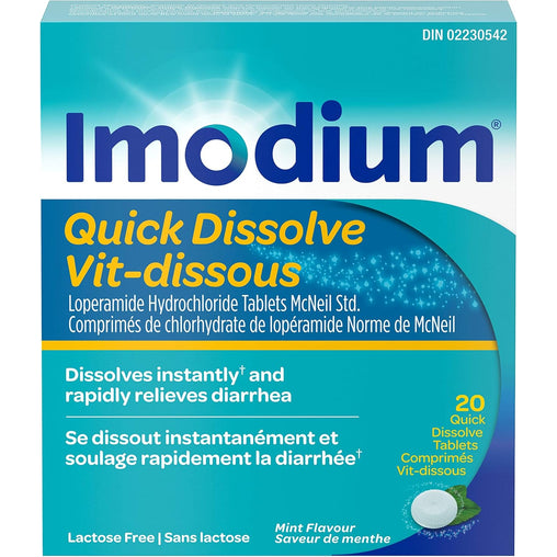 Imodium Quick Dissolve Mint, 2mg – 20 Tablets