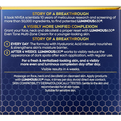 Nivea Luminous630 Dark Spot Solution Even Tone Cream, 50 mL