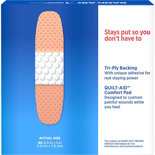 Band-Aid Brand Plastic Bandages – 60 Count, All One Size