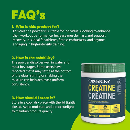 Organika Creatine Micronized Monohydrate Powder – 500 g