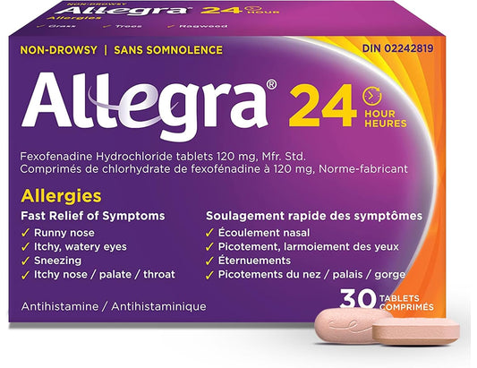 Allegra 24 Hour 120mg Tablets - 30 Count