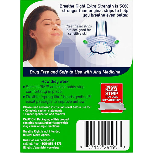 Breathe Right Extra Clear Nasal Strips – 26 ct
