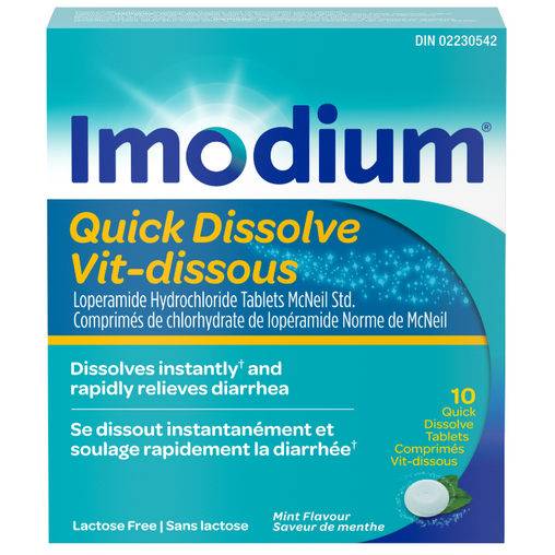 Imodium Quick Dissolve Mint, 2mg – 10 Tablets