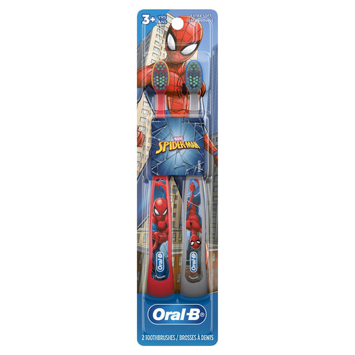 Oral-B Kids Spider-Man Manual Toothbrushes, Ages 3+ - 2 Count product packaging