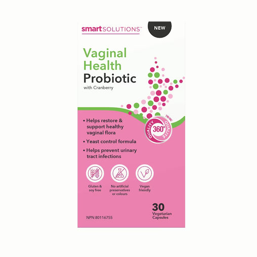Smart Solutions Vaginal Health Probiotic with Cranberry, 30 Capsules