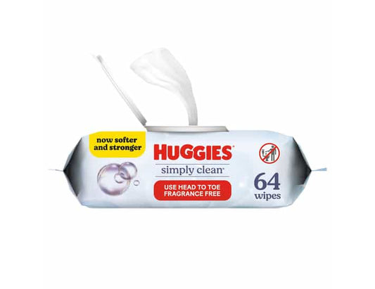Huggies Simply Clean Unscented Baby Wipes - 64 Count product packaging
