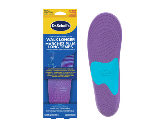 Dr. Scholl's Walk Longer Insoles for Women, Sizes 6–10 - 1 Pair product packaging