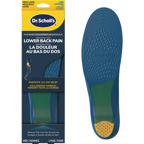 Dr. Scholl's Lower Back Pain Relief Orthotics for Men, Sizes 8-13 - 1 Pair product packaging