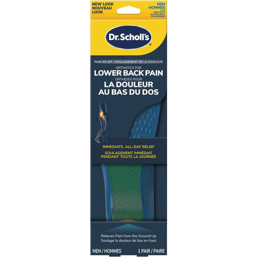 Dr. Scholl's Lower Back Pain Relief Orthotics for Men, Sizes 8-13 - 1 Pair benefit and feature information