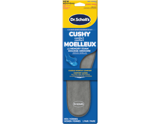 Dr. Scholl's Cushy Comfort Memory Foam Insoles, Unisex - 1 Pair product packaging